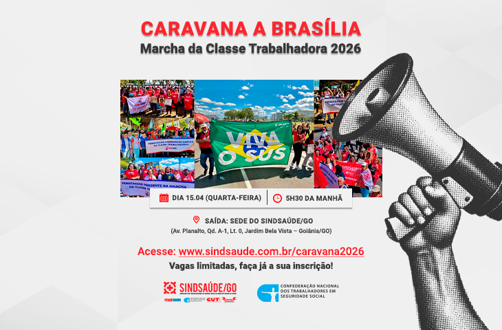  Sindsaúde abre inscrições de Caravana para Brasília rumo à Marcha da Classe Trabalhadora