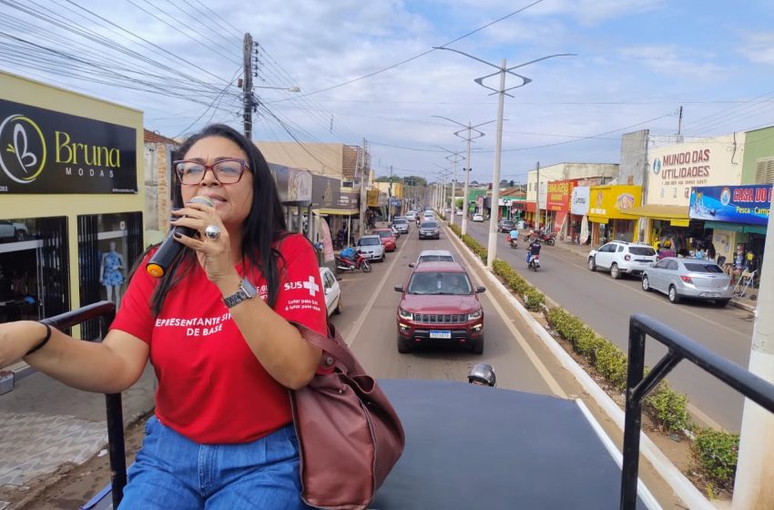  Sindsaúde e trabalhadores de São Miguel do Araguaia realizam carreata contra atraso de salários