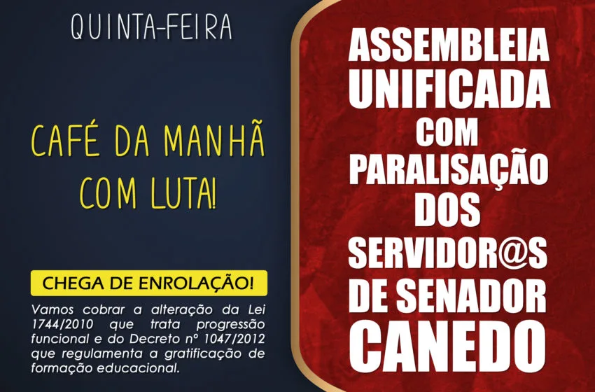  Servidores de Senador Canedo paralisam atividades nesta quinta (25)